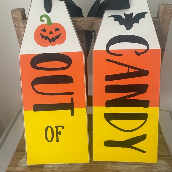 Halloween Door Sign Reversible, Fall decor - Picture 2 of 3